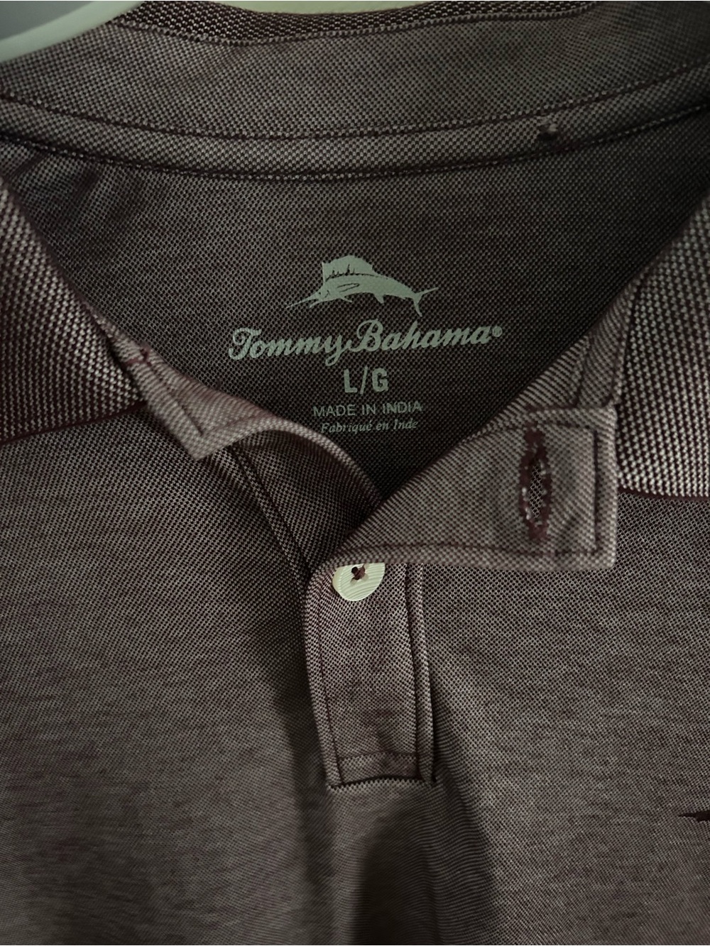 Tommy Bahama Men's Plum Polo Shirt - Picture 2 of 2